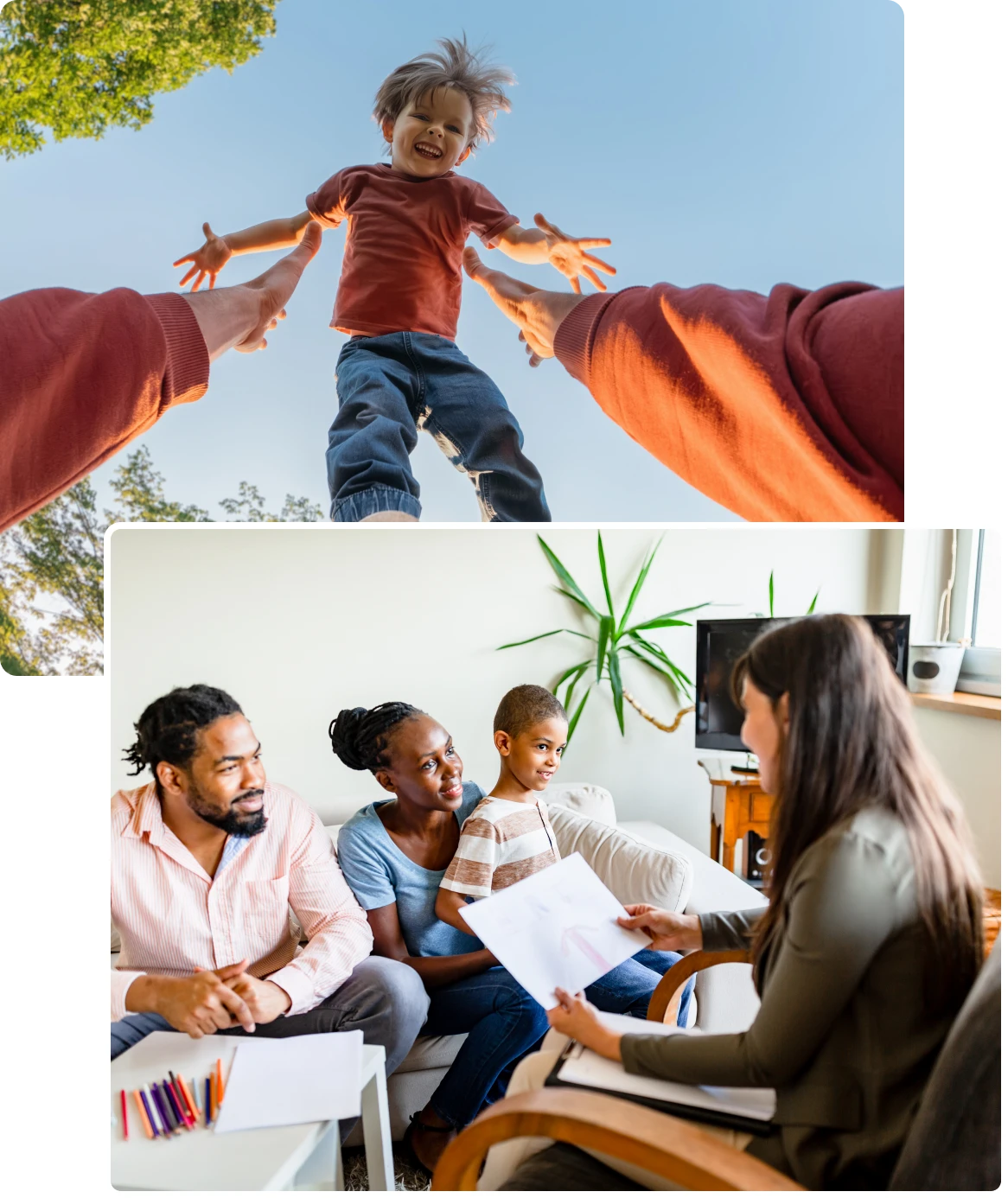 Family meeting with a counselor